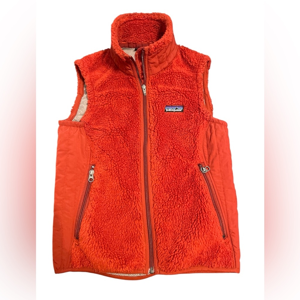 Patagonia Common Threads Orange insulated fleece women’s vest size XS
